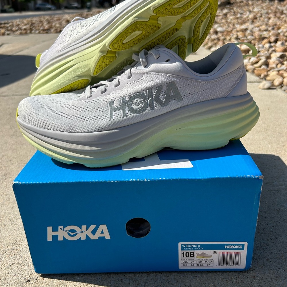 Hoka Women's Athletic Shoes - Gray and Lime